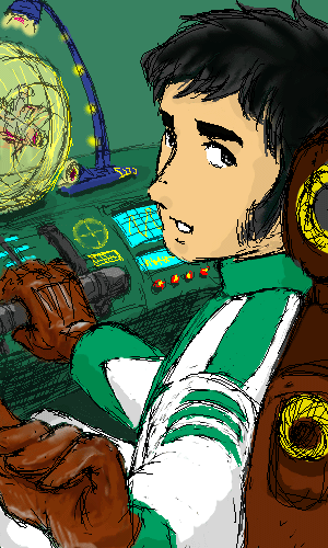 航海長、仕事中。